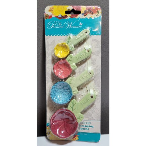Pioneer Woman Stoneware Timeless Beauty Measuring Spoons Pack of 4 - Picture 1 of 5
